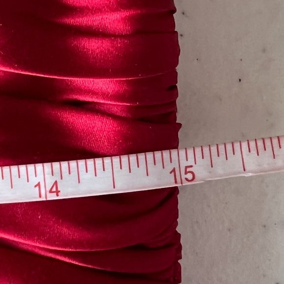 Maggy London Stunning Halter Style Midi Red Dress with Cummerbund Waist 10P - Picture 11 of 13
